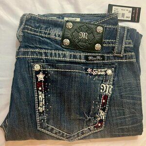 NWT Miss Me Cuffed Capri 32